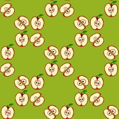 Vector seamless pattern with red apples N2