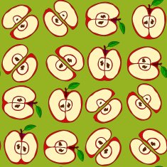 Vector seamless pattern with red apples N3
