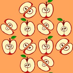 Vector seamless pattern with red apples N7