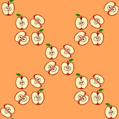 Vector seamless pattern with red apples N8
