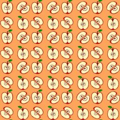 Vector seamless pattern with red apples N9