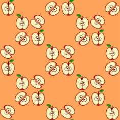 Vector seamless pattern with red apples N10