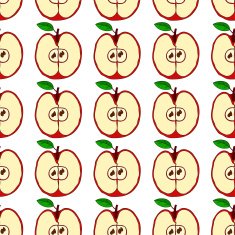Vector seamless pattern with red apples N11
