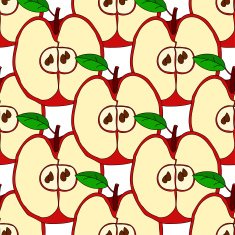 Vector seamless pattern with red apples N13