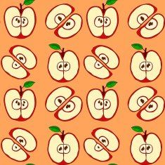 Vector seamless pattern with red apples N14