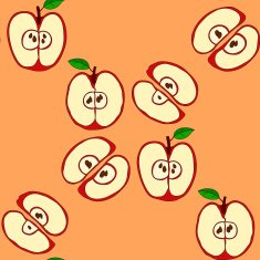 Vector seamless pattern with red apples N15