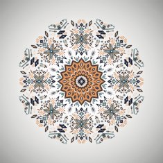 Ornamental round geometric pattern in aztec style N4