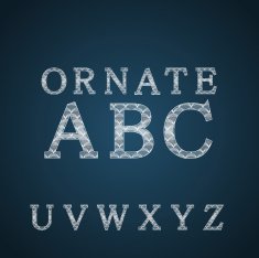 Ornate Alphabet in white color