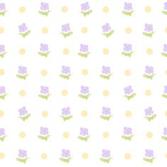 watercolor flowers and dots seamless vector pattern N2