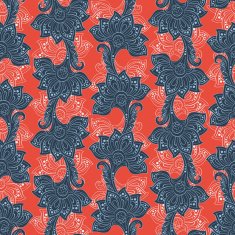 striped floral seamless pattern in indian style N2