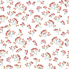hand drawn red watercolor berries seamless pattern N2