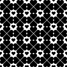 Black and white seamless pattern with heart stylish N7