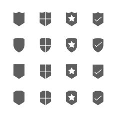 shield icons set N2
