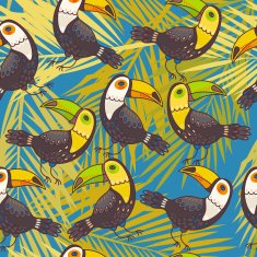 Toucans and palm leaves N2