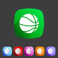 Basketball icon flat web sign symbol logo label set