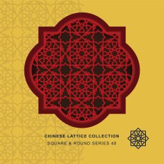 Chinese window tracery square round frame 48 star geometry