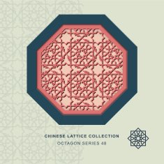 Chinese window tracery octagon frame 48 star geometry