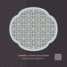 Chinese window tracery round side frame 47 rectangle line
