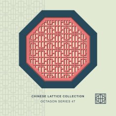 Chinese window tracery octagon frame 47 rectangle line