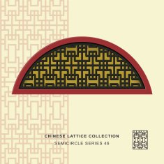 Chinese window tracery semicircle frame 46 geometry line
