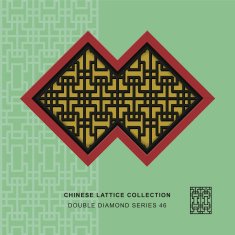 Chinese window tracery double diamond frame 46 geometry line