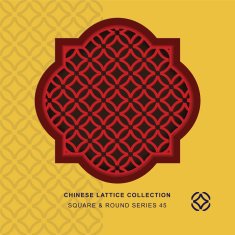 Chinese window tracery square round frame 45 cross