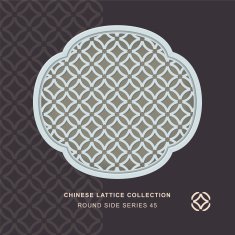 Chinese window tracery round side frame 45 cross