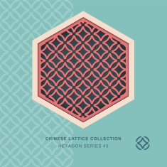 Chinese window tracery hexagon frame 45 cross round