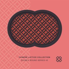 Chinese window tracery double round frame 45 cross