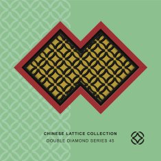 Chinese window tracery double diamond frame 45 cross round