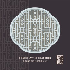 Chinese window tracery round side frame 42 rectangle flower
