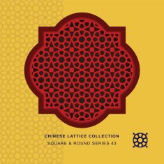 Chinese window tracery square round frame 43 polygon