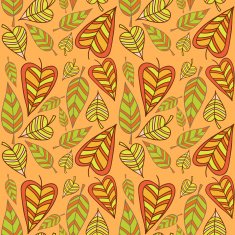 Colorful bright seamless pattern vector background Autumn warm colors