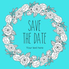 Vector floral decorative wreath invitation N2