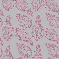 Pitaya vector organic fruit seamless pattern N3