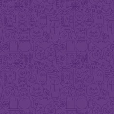 Thin Holiday Line Halloween Purple Seamless Pattern