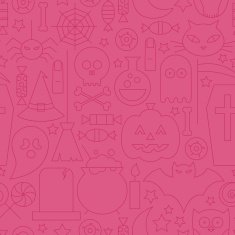 Thin Halloween Line Holiday Seamless Pink Pattern