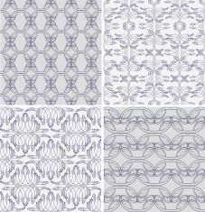 Four art deco seamless patterns