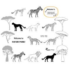 Savanna animals set
