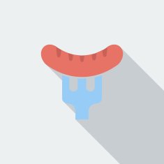 Sausage on a fork