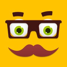 Vector Hipster Avatar with Geek Glasses And Mustache