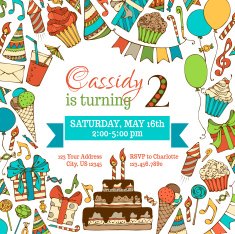 Bright Birthday invitation card N2