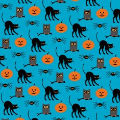Black Cats and Owls Pattern