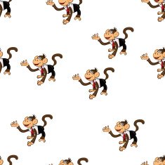 Seamless pattern with monkeys Wallpaper Symbol of 2016 year N2