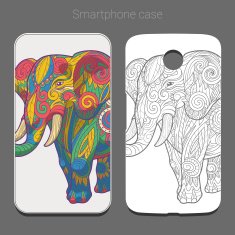 Smartphone case design colorful elephant vector illustration N2