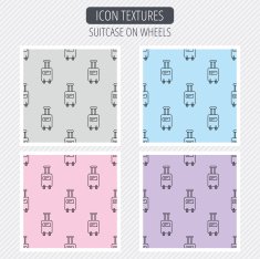 Suitcase with wheels icon Travel baggage sign N2