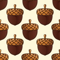 Autumn Acorn Seamless Pattern