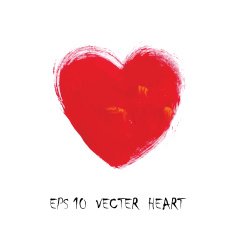 red heart from water color