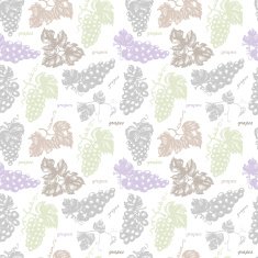 Seamless pattern with grapes leaves and branches
