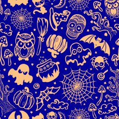 Vector vintage Halloween seamless N3